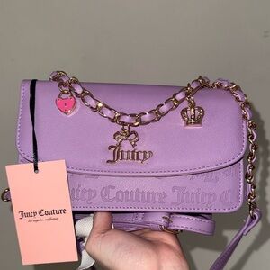 Juicy Couture Lavender Crossbody Bag with Gold Accents